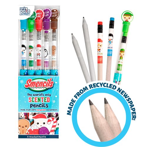 Scentco Holiday Smencils (2 Pack) - HB #2 Scented Fun Pencils, 5 Count - Stocking Stuffer, Gifts for Kids, School Supplies, Party Favors, Classroom Rewards