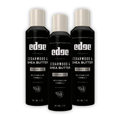 Edge Shave Gel for Men, Cedarwood & Shea Butter, 7oz (3 Pack) - Shaving Gel For Men That Moisturizes, Protects and Soothes To Help Reduce Skin Irritation (Packaging May Vary)