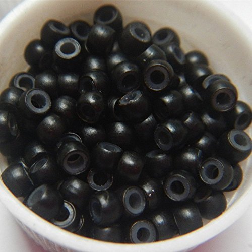 Nano Copper Ring Nano Silicone lined Beads Micro Hair Rings for Nano Tip Hair extension 5Colors available (1000Pcs, Black)