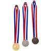 Amlong Plus Award Medals for Winner of Gold, Silver, Bronze, Made by Olympic Style Solid Metal with Premium Ribbon, Set of 3