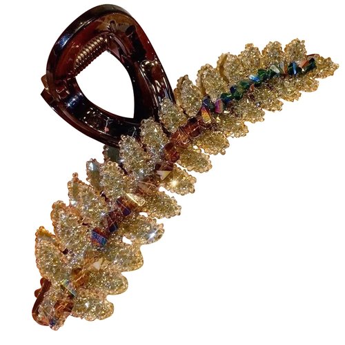 POOPENG Hair Clips, Rhinestone Hair Claw Clips for Women, Fancy Crystal and Full of Diamond Designs Sparkly Hair Clip. (green)