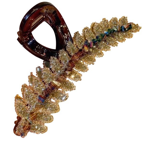 POOPENG Hair Clips, Rhinestone Hair Claw Clips for Women, Fancy Crystal and Full of Diamond Designs Sparkly Hair Clip. (green)