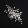 Rumtock Silver Flower Hair Comb for Wedding Brides Women Pearl Hair Jewelry Handmade Hair Accessories