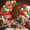 Christmas Balloon Arch Kit, Gingerbread Man Balloon Garland Kit, Green Red Gold Christmas Balloons with Candy Cane Foil Balloon, Latex Balloons for Christmas Party Decoration New Year Party Supplies