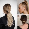 AOZUO 4Pcs Gold Hair Ties Bracelet, Metal Elastic Hair Bands Ponytail Holder Rip Tie Hair Accessories Elastic Rubber Hairband Hair Cuffs for Thick Thin Curly Hair Trendy Gold Bead Jewelry Gift(Gold)