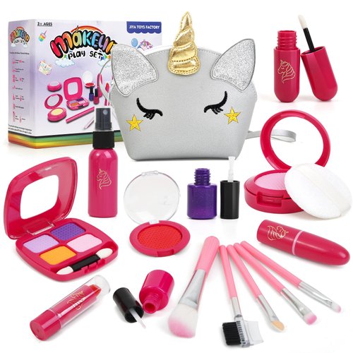 Pretend Makeup for Toddlers: Pink ToToo Fake Makeup Set for Kids with Cosmetic Bag for Princess Birthday | Play Make Up for Age 3 4 5 6 7 8