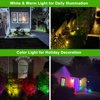 LANSOW Solar Spot Lights Outdoor Color Changing, [7 Modes/4 Pack] Christmas Solar Landscape Spotlights, Solar Lights Outdoor Waterproof, Solar Powered Flood Lights for Outside Yard Garden Pathway