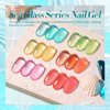 Born Pretty Jelly Gel Nail Polish Set Spring Summer Crystal Glass Translucent Pastel Gel Polish Blue Red Green Yellow Pink Soak Off UV Gel Polish 10ML 6PCS