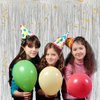 Acuteye Silver Foil Fringe Curtain 3.3×8.3FT 2 Packs, Metallic Tinsel Curtains Party Streamers for Birthday Graduation Baby Shower Decoration (2pcs,3.3FT×8.3FT, Silver)