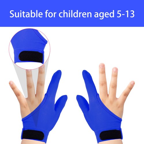 Yxmeiguo 4pcs Thumb Sucking Guard Gloves Kids Anti Thumb Sucking Glove Chewy Compression Thumb Sucking Stop Nail Biting Finger Biting Glove for Kids Thumb Guard for Ages 5-12