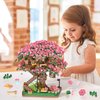 Cherry Blossom Tree Building Block Kit 2008 Pcs Cherry Bonsai Tree Building Sets DIY Sakura Tree House Model Sets Flowers House Mini Bricks Building Kit Gift for Adults Teens Girls 14+