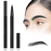 2PCS Upgraded Magic 4-Tip Eyebrow Pencil 3D Waterproof Microblading Eyebrow Pencil Contouring Pen, 4-Tipped Precise Brow Pen,Long-Lasting Natural Fine Stroke Eyebrow Pencil(Black)