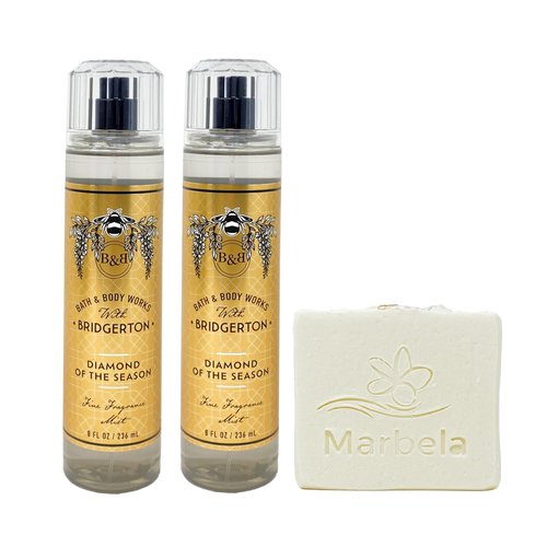 Bath & Body Works Diamond Of The Season 2 Piece Fine Fragrance Mist Value Pack with a Natural Oats Bar Soap - Full Size