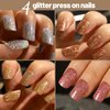 Teenitor Short Press on Nails,288Pcs Matte Acrylic Short Square Fake Nails Full Cover, Glitter Press On False Nails Glue on Nails Short