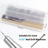 Homeet 30pcs Diamond Nail Drill Bit Set, 3/32 Inch Tungsten Carbide Drill Bits for Cuticle, Professional Safety Nail Drill Bits for Acrylic Gel Nails Cuticle Manicure Pedicure