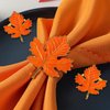 Maple Leaf Napkin Rings of 12, Fall Thanksgiving Napkin Rings Holders Buckle for Harvest Party Holiday Wedding Christmas Dining Table Decor