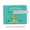 Baby's My First Photo Album of Dinosaur Theme, Soft Cloth Photo Album with Color Pages for 10 Pictures 4x6 inch