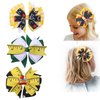 AsggBah 3pcs Back to School Pencil Bow Hair Clips Colorful Grosgrain Hairgrips Alligator Clips for First Day of School Toddler Kids Kindergarten Pupils Students Hair Accessories