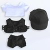 niannyyhouse White T-Shirt Black Baseball Cap Vest Pants 20cm Plush Doll Stuffed Kpop Doll Clothes