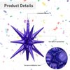 6 Pcs Purple Star Foil Balloons One-Piece 14-Pointed Star Balloons 4D Starburst Cone Mylar Balloons 22inch Christmas Birthday Wedding Wedding Anniversary Party Supplies(Purple)