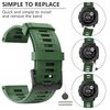OVERSTEP for Garmin Instinct Band, Soft Silicone Replacement Watch Strap Compatible with Garmin Instinct 2, Solar, Tactical, Crossover - Army Green