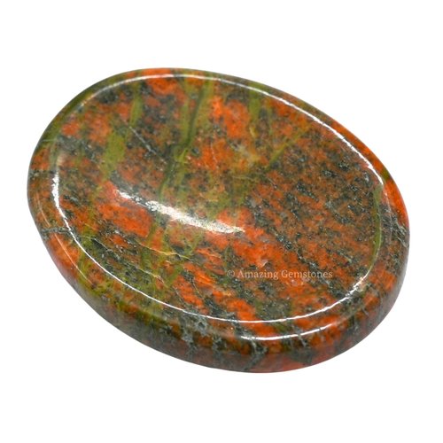 Unakite Worry Stone Crystals and Healing Stones - Worry Stones for Stress Relief Gifts - Piedra Crystal Fidget for Meditation, Calming, Relaxation - Unique Stocking Stuffers and Birthday Gifts for Women, Men