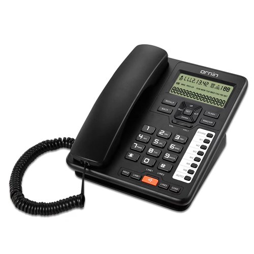 Ornin 2-Line Corded Telephone Systems for small business and house, Desk phone Only (Black)