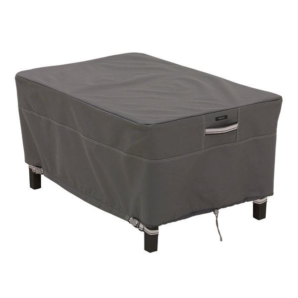 Classic Accessories Ravenna Water-Resistant 32 Inch Rectangular Patio Ottoman/Table Cover, Outdoor Table Cover, Taupe