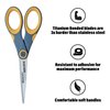 Westcott Titanium Bonded Non Stick Scissors, 7" Straight,Grey/Yellow
