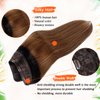Seamless Clip in Hair Extensions Real Human Hair, 22 Inch 100G Ombre Natural Black to Brown Human Hair Clip ins Extensions One Piece V Shaped Clip in Human Hair Extensions Clip ins for Black Women