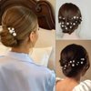 Rexnoz 18 PCS Pearl Hair Pins Bridal Hair Wedding hair Accessories, Pearl bobby pins, pearl pins for hair U shaped hair pins for Brides Bridesmaid Gril Women(Silver)