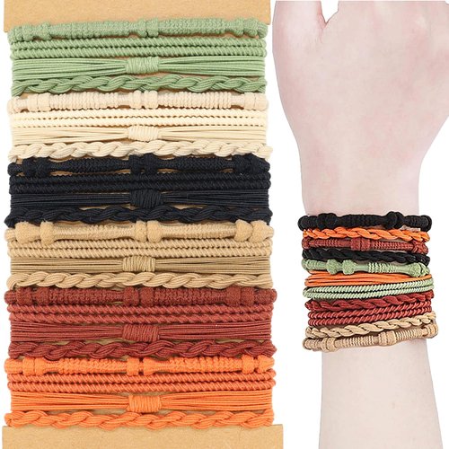 SWIHAITI Boho Hair Ties Bracelets for Women 24 Pieces Hair Tie Bracelet 4 Styles Dual-Use Bracelet and Hair Tie, Soft Stylish No Damage Hair Accessories