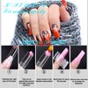 Vnjaoi 120 Pcs Poly Extension Gel Dual Nail Forms Nail Molds With Scale Builder Coffin Nail for Gel Manicure Nail Art Design Salon DIY at Home (Long Square Head Frosted Dual Nail Forms Set)
