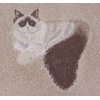 Big Black Horse LLC Bath Towel Set with Embroidered Ragdoll Cat - Beige Terry