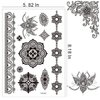 6 Sheets Henna Tattoos Black Henna Temporary Tattoo Stickers Sexy Lace Waterproof Removable Fake Tattoos Luxury Mandala Flower Design Body Decals for Women Birthday DIY Body Face Party Supplies Favors