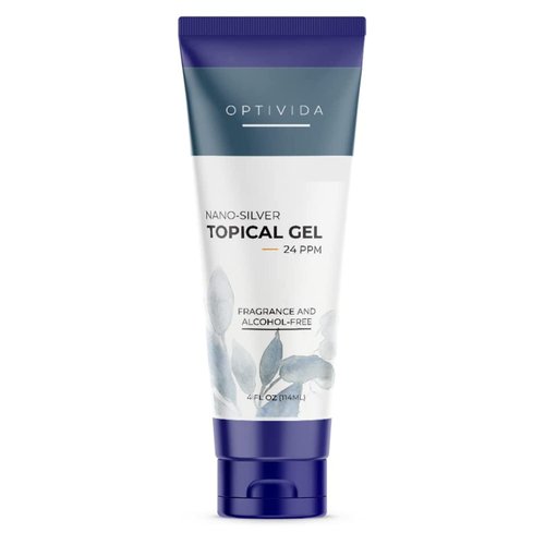 OPTIVIDA Colloidal Silver Gel For Wound Care, Natural Topical Skin Healing | Nano-Silver Topical Gel For Wounds, Burns, Rashes, Skin Irritations, Unscented (4 Oz.)