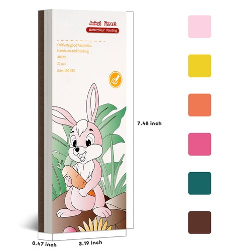 Cavnewt Watercolor Coloring Books for Kids Ages 4-8, Pocket Watercolor Painting Book Sets, Mess Free Paint with Water Books for Toddlers, Travel Activities Arts Party Birthday Gifts for Girls Boys
