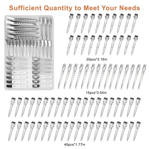 75 Pack Metal Hair Clips, 3.54/2.16/1.77 Inch Metal Duckbill Hair Clips No Crease Hair Clips for Women Hair Styling