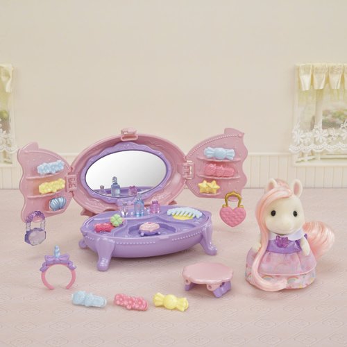 Calico Critters Pony's Vanity Dresser Set, Dollhouse Playset with Figure and Accessories