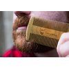Striking Viking Sandalwood Beard Comb & Case - Pocket-Sized Grooming Tool with Fine & Coarse Teeth, Perfect for Use with Balms & Oils