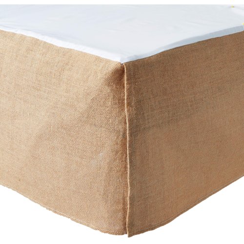 Greenland Home Burlap Bed Skirt, Natural, Queen