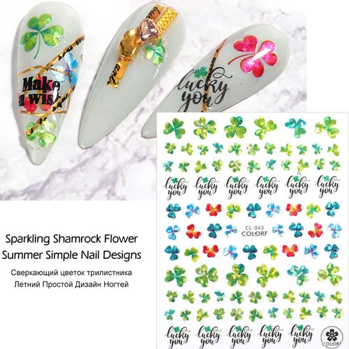 AIDVPOD St. Patrick’s Day Nail Art Stickers Decoration Supplies Luck of The Irish Sticker Decals Leprechaun Shamrock Decal Design 3D Self-Adhesive Tips for Women