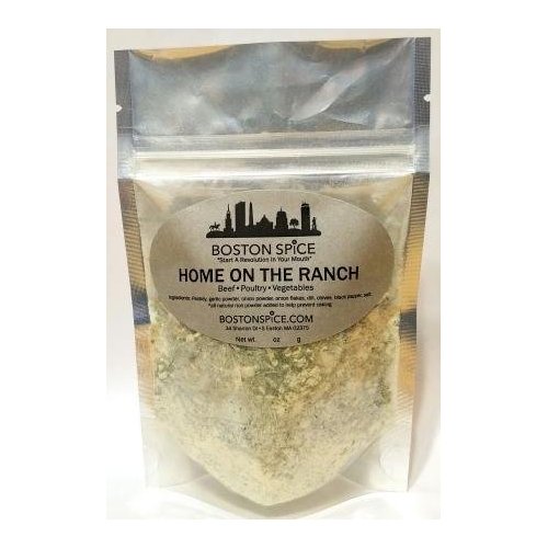 Boston Spice Home On the Ranch Handmade Herb Seasoning Blend Dairy Free Paleo Diet Herbal Salad Dressings Vegetables Dip Chicken Poultry Breasts Wings Popcorn Corn On The Cob 1/4 Cup Spice 1.1oz/32g