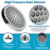 CIRCLESPLASH Shower Head - High Pressure Rain Booster - Anti Clog Self Cleaning Overhead Showerhead - Tool-less 1 min Install - Universal Replacement Chrome Finish - Rainfall 6 inch