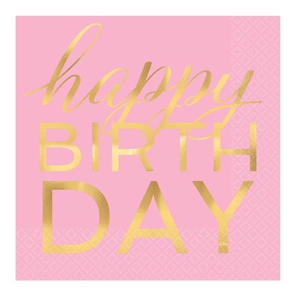 Amscan Luncheon Napkins Party Supplies, One Size, Pink
