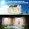 Solar Motion Sensor Lights Outdoor, [3 Modes/4 Pack/188 LED] 270° Wide Angle Lighting, Security Solar Powered Wall Lights, IP65 Waterproof Flood Lights for Fence Porch Yard Patio(White)