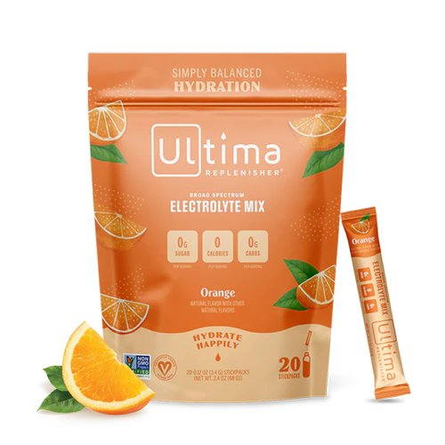 Ultima Replenisher Daily Electrolyte Drink Mix – Orange, 20 Stickpacks – Hydration Packets with 6 Key Electrolytes & Trace Minerals – Keto Friendly, Vegan, Non-GMO & Sugar-Free Electrolyte Powder