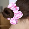 WRBAJIS Breast Cancer Hair Scrunchies Pink Ribbon Hair Ties Elastics Hair Bands Ponytail Holders Hair Accessories for Women Girls Breast Cancer Awareness Party Supplies 3Pcs