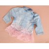 Yao Baby Girls Denim Clothing Sets 3 Pieces Sets T Shirt Denim Jacket and Jeans