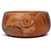 Samhita Acacia Wood Wooden Yarn Bowl for Crocheting & Knitting Hand Made by Indian Artisans Birthday Gifts for Mom & Knitting Lovers (6" x 6" x 3")